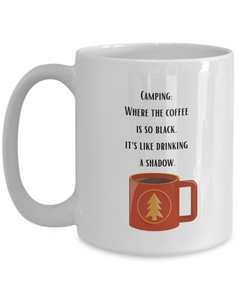 Camping Black Coffee Mug Ceramic Camp Mug 11oz 15oz gift for Camping