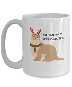 Christmas Otter Mug, Christmas Otter Coffee cup