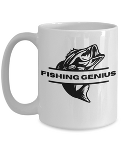 Fishing Genius Ceramic White Mug gift for fisherman fishermen