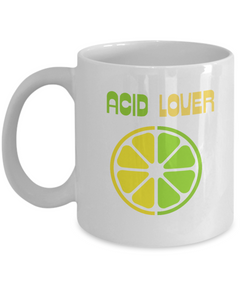 Acid Lover Lemon Lime Ceramic White Coffee Mug gift for Citrus Lovers Chef Cook