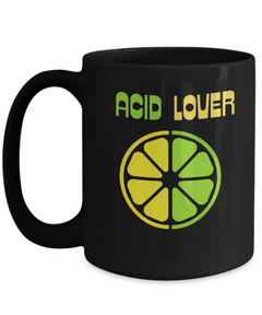 Acid Lover Lemon Lime Ceramic Black Coffee Mug gift for Citrus Lovers Chef Cook