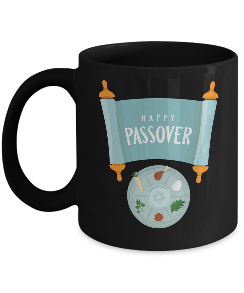 Happy Passover Seder Black Ceramic Mug gift for Passover