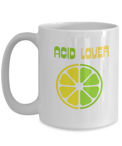 Acid Lover Lemon Lime Ceramic White Coffee Mug gift for Citrus Lovers Chef Cook