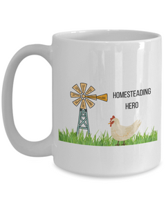 Homesteading Hero mug, Homestead coffee cup