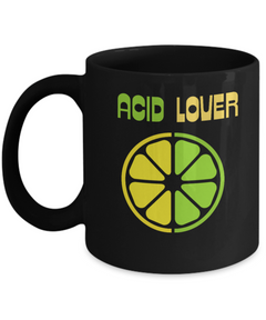 Acid Lover Lemon Lime Ceramic Black Coffee Mug gift for Citrus Lovers Chef Cook