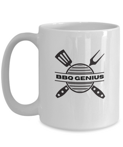 BBQ Genius White Ceramic Mug gift for someone who loves to BBQ