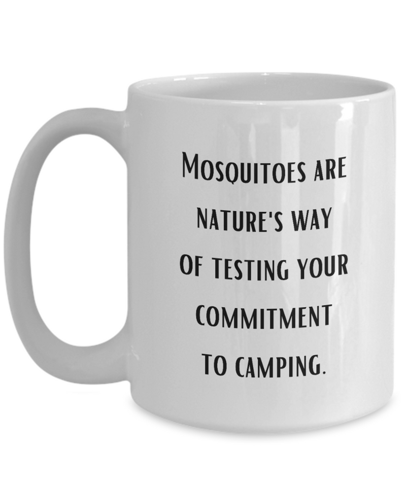 Camping Mosquitoes Mug Coffee 15oz Ceramic Cup for Camp Camper