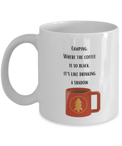 Camping Black Coffee Mug Ceramic Camp Mug 11oz 15oz gift for Camping