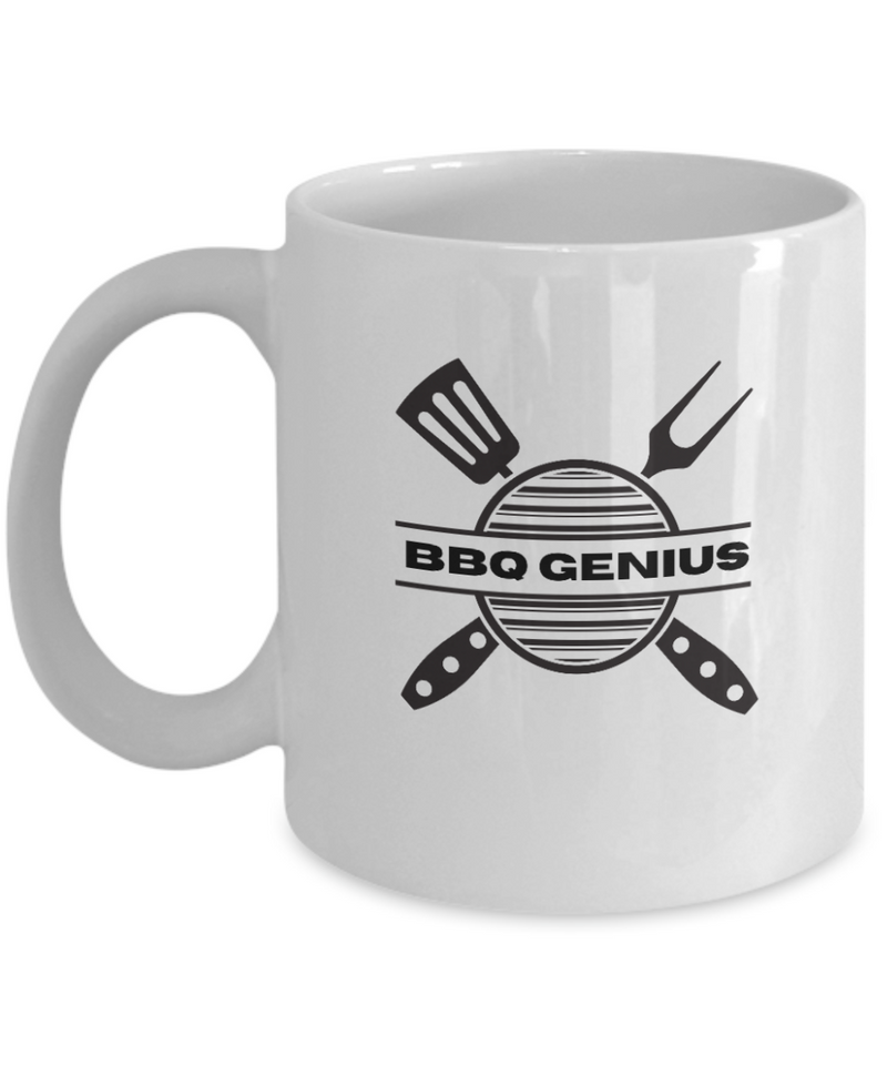 BBQ Genius White Ceramic Mug gift for someone who loves to BBQ