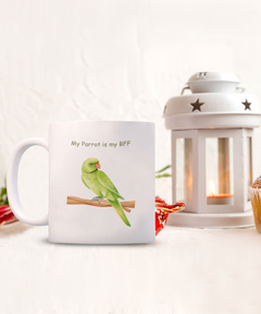 My Parrot is my BFF Ceramic Coffee Mug Gift for Bird Lover Owner Parrots