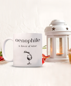 Oenophile Wine Lover mug, Wine Lover coffee cup