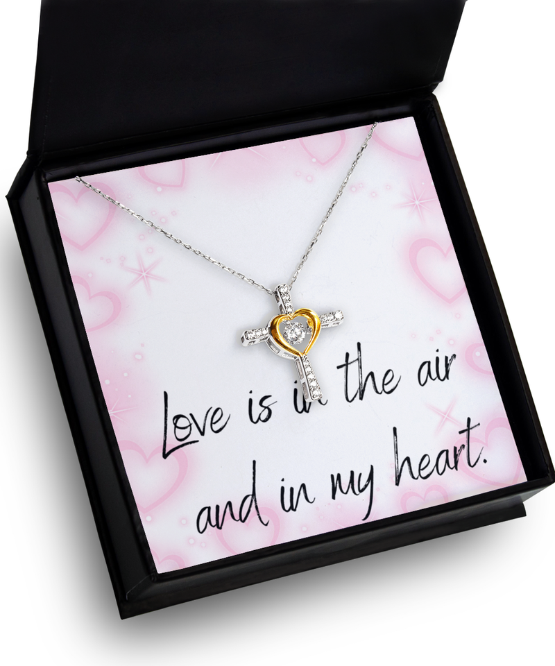 Valentine's Day Love Heart Cross Necklace