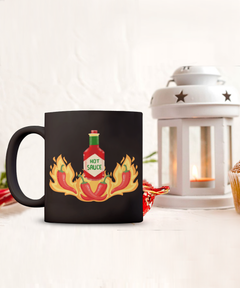 Hot Sauce Chilis on Fire Coffee Mug gift for someone who loves hot sauce chili