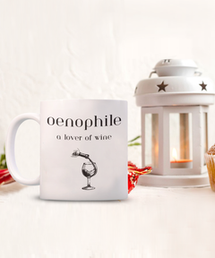 Oenophile Wine Lover mug, Wine Lover coffee cup