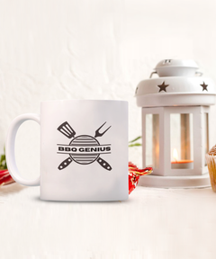 BBQ Genius White Ceramic Mug gift for someone who loves to BBQ