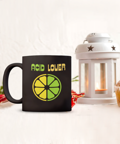 Acid Lover Lemon Lime Ceramic Black Coffee Mug gift for Citrus Lovers Chef Cook