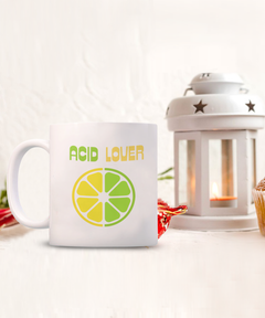 Acid Lover Lemon Lime Ceramic White Coffee Mug gift for Citrus Lovers Chef Cook