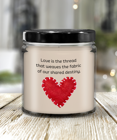 Love Fabric Scented Candle perfect for Valentine's Day