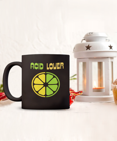 Acid Lover Lemon Lime Ceramic Black Coffee Mug gift for Citrus Lovers Chef Cook