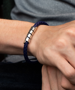 To My Husband on Valentine's Day Blue Bracelet silver gift for him