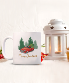 Christmas Red Truck mug, Christmas Red Truck coffee cup