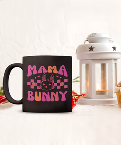 Mama Bunny Easter Bunny Black Ceramic Mug gift for Mom Mother's Day