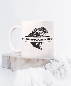 Fishing Genius Ceramic White Mug gift for fisherman fishermen