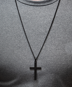 Black Brass Cross Necklace Unisex Men's Necklace Congratulations on your Confirmation Sacrament Confirmation gift for Baptized Baptism