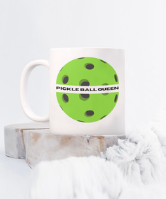 Pickleball Queen Ceramic White Mug gift for pickleball player