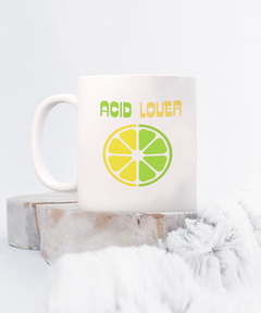 Acid Lover Lemon Lime Ceramic White Coffee Mug gift for Citrus Lovers Chef Cook