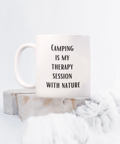 Camping Therapy Ceramic Coffee Mug 11oz 15oz for Camp Coffee Cup