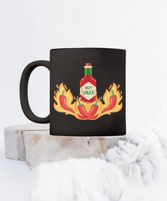 Hot Sauce Chilis on Fire Coffee Mug gift for someone who loves hot sauce chili