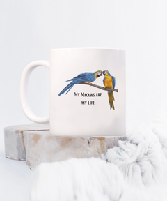 Blue Macaw Parrot Ceramic Mug gift for Bird Owner