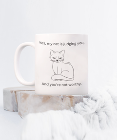 Funny Judging Cat Coffee Mug Coffee Cup