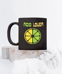 Acid Lover Lemon Lime Ceramic Black Coffee Mug gift for Citrus Lovers Chef Cook