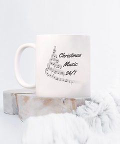 Christmas Music 24/7 mug, Christmas Music 24/7 coffee cup