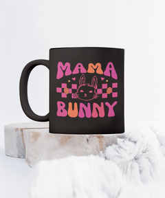 Mama Bunny Easter Bunny Black Ceramic Mug gift for Mom Mother's Day