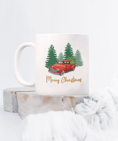 Christmas Red Truck mug, Christmas Red Truck coffee cup