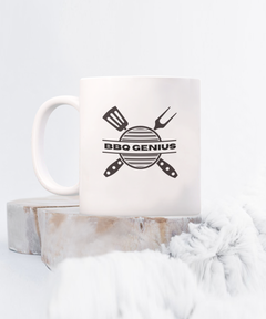 BBQ Genius White Ceramic Mug gift for someone who loves to BBQ