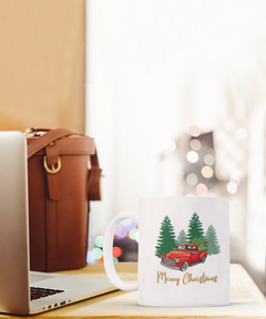 Christmas Red Truck mug, Christmas Red Truck coffee cup