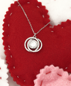 To my Beautiful Daughter Valentine's Day Silver Circle Crystal Necklace gift for her