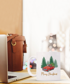 Christmas Red Truck mug, Christmas Red Truck coffee cup