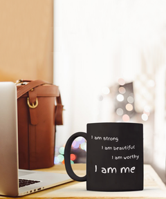 Inspirational Affirmation Black Ceramic Mug