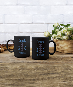 Funny Chiropractor Mug Crack Addict Ceramic Black Mug gift for chiropractors