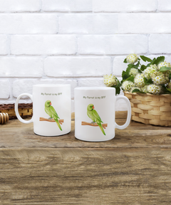 My Parrot is my BFF Ceramic Coffee Mug Gift for Bird Lover Owner Parrots