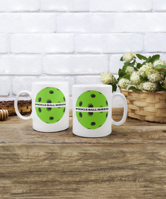 Pickleball Queen Ceramic White Mug gift for pickleball player