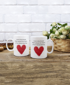 Love Fabric Coffee Mug, Coffee Cup