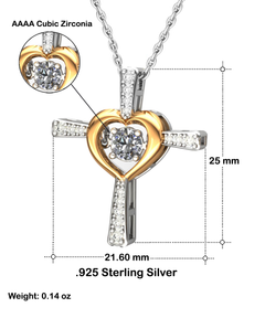 Crystal Sterling Silver Cross Necklace Sacrament of Confirmation Baptism gift for Baptized